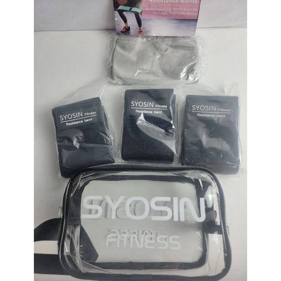 SYOSIN Resistance Band Set (3) Non-Slip Exercise, Legs, Butt Fitness S-M-L Sizes - Picture 1 of 3